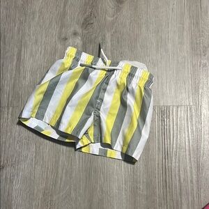 Striped Yellow and Gray Kids Shorts